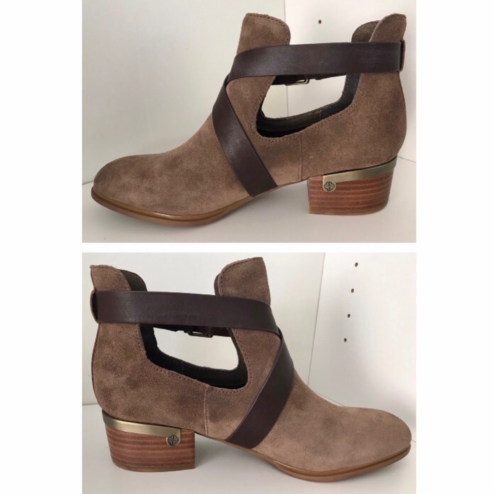 LAST CHANCE! NIB Isola Davan Havana Brown Suede Booties Size 8